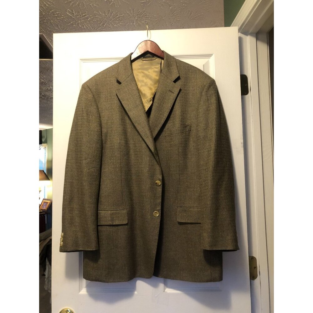Ibiza men's green 48%wool 32%silk 20%linen sport coat jacket blazer size: 46R